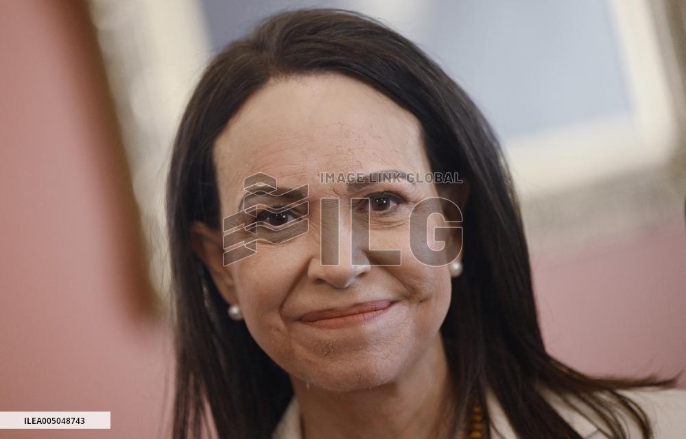 Venezuelan Opposition Leader And Nobel Peace Prize Winner MarÌa Corina Machado Meets With Senators On Capitol Hill