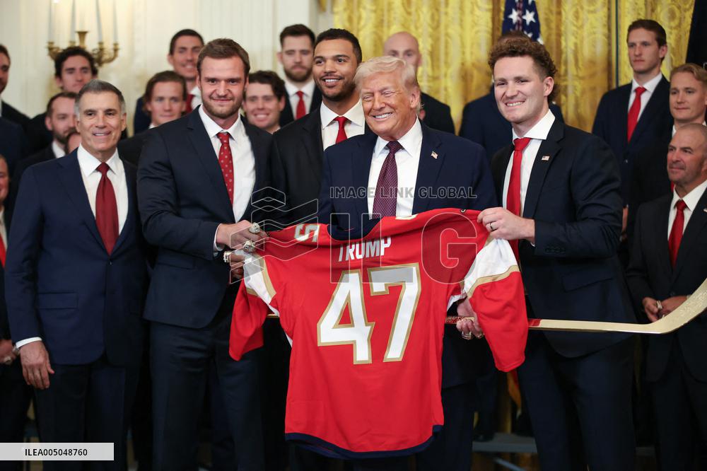 DC: President Trump honors the 2025 Stanley Cup Champions the Florida Panthers