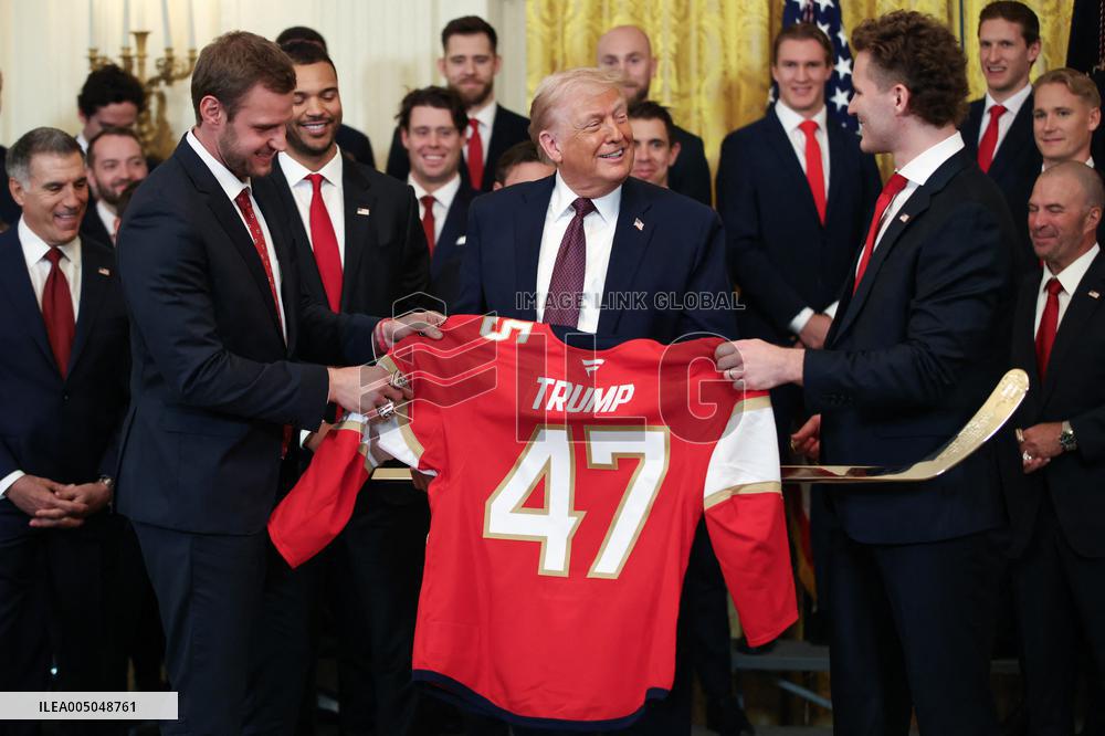 DC: President Trump honors the 2025 Stanley Cup Champions the Florida Panthers