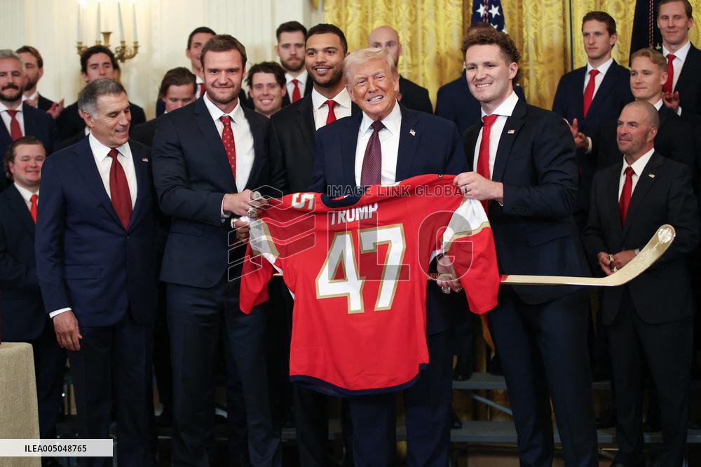 DC: President Trump honors the 2025 Stanley Cup Champions the Florida Panthers