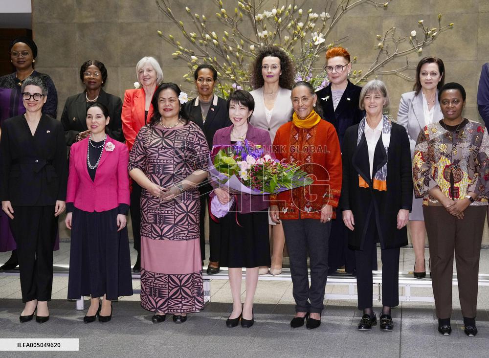 Japan PM Takaichi with female ambassadors