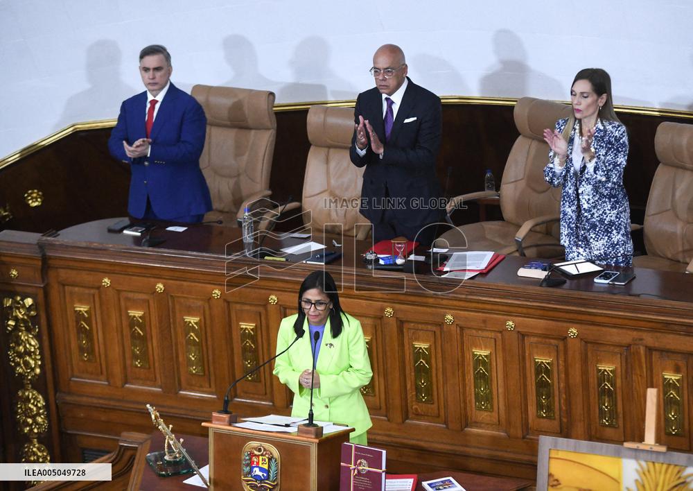 Venezuelan Acting President Delivers Her Annual Report - Caracas