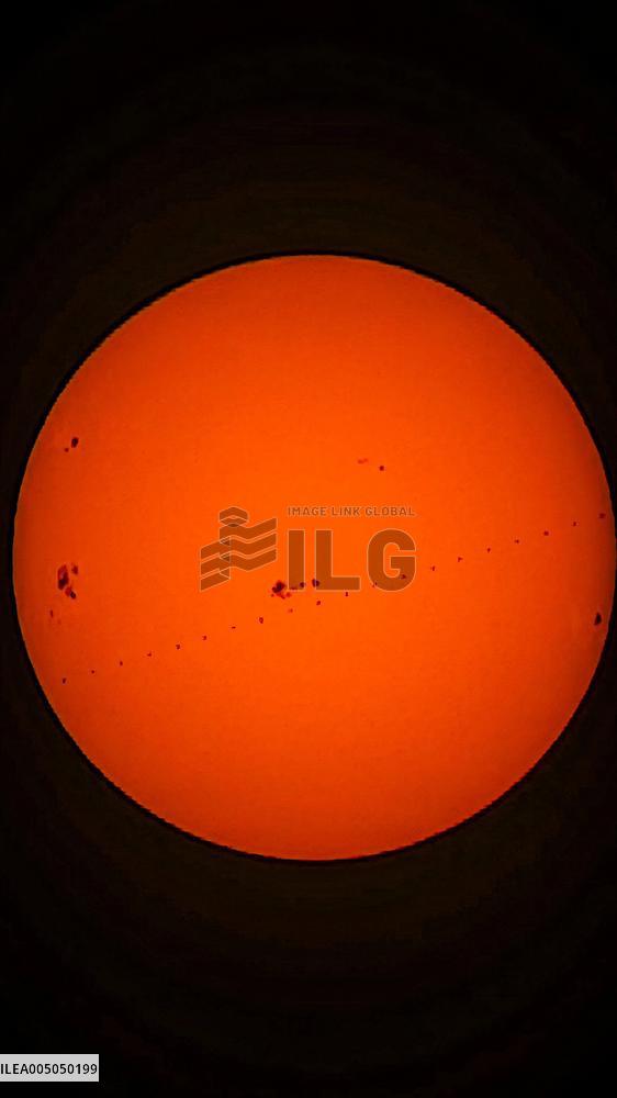 Chinese Space Station Passing in Front of The Sun