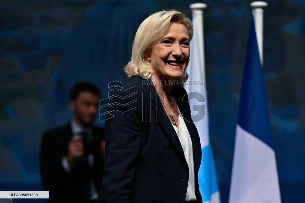 Marine Le Pen Attends Reception For Candidate Frank Allisio - Marseille