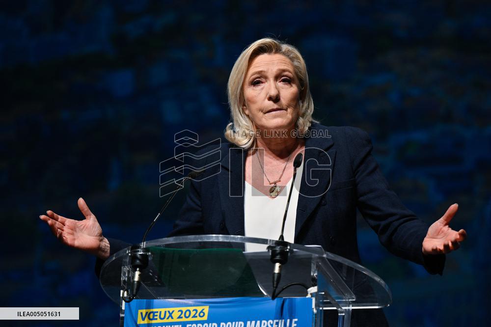 Marine Le Pen Attends Reception For Candidate Frank Allisio - Marseille