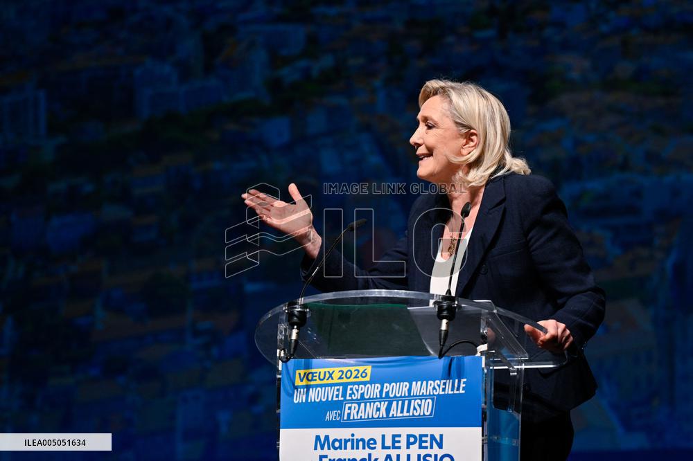 Marine Le Pen Attends Reception For Candidate Frank Allisio - Marseille