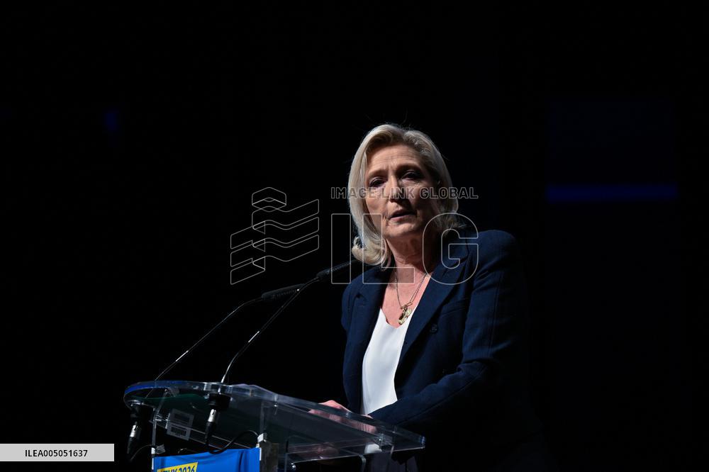 Marine Le Pen Attends Reception For Candidate Frank Allisio - Marseille