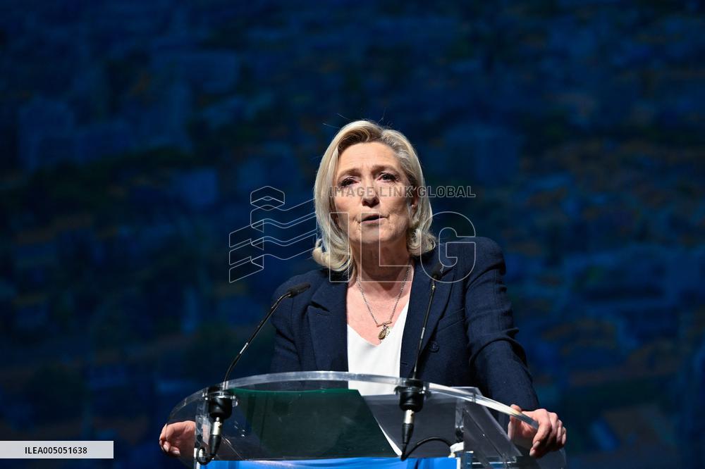 Marine Le Pen Attends Reception For Candidate Frank Allisio - Marseille