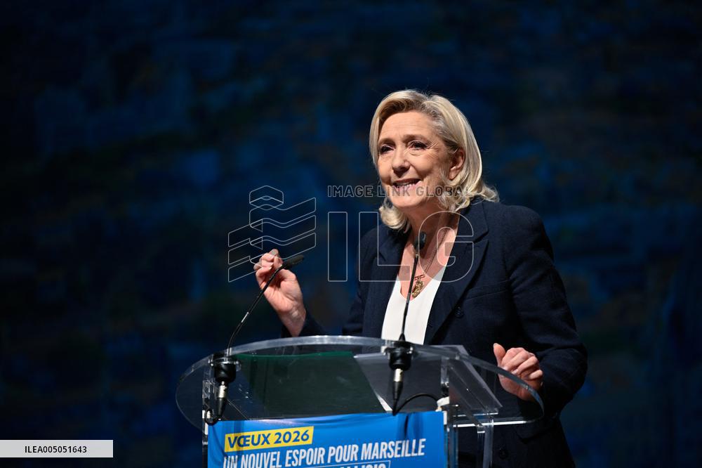 Marine Le Pen Attends Reception For Candidate Frank Allisio - Marseille