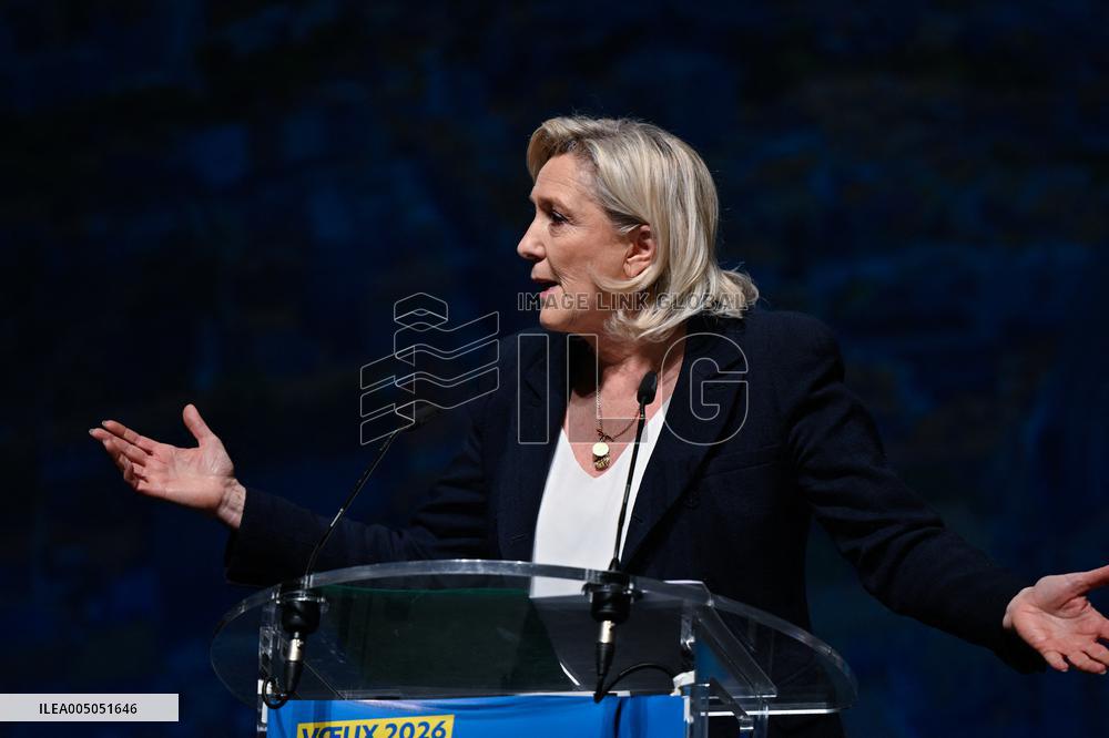 Marine Le Pen Attends Reception For Candidate Frank Allisio - Marseille