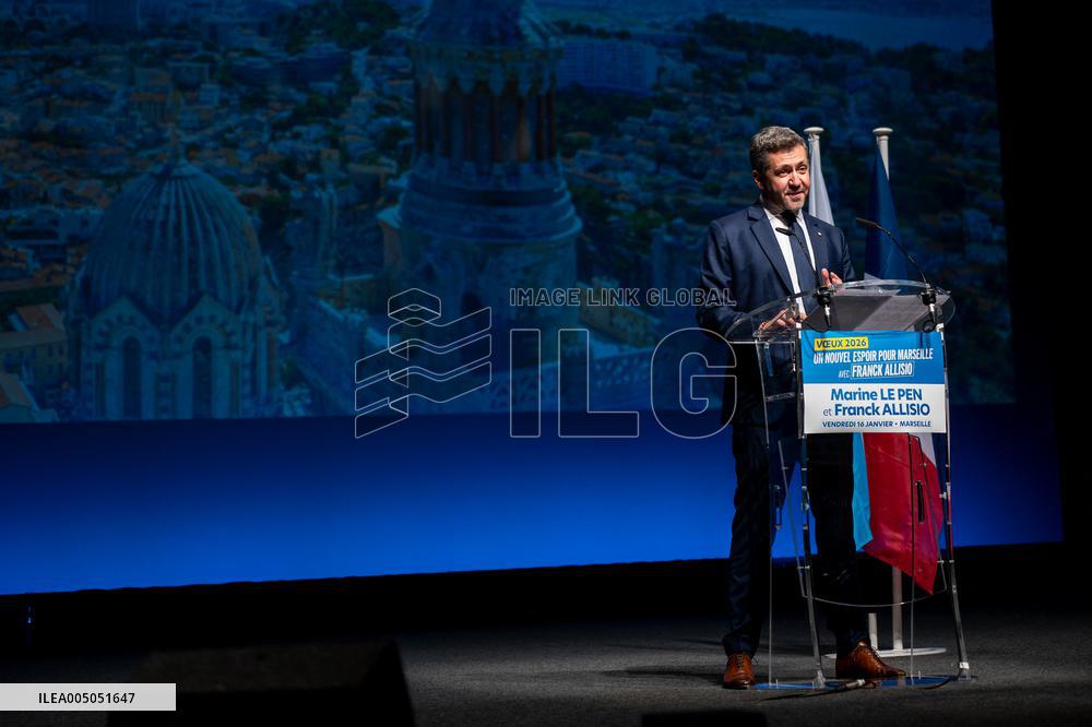 Marine Le Pen Attends Reception For Candidate Frank Allisio - Marseille