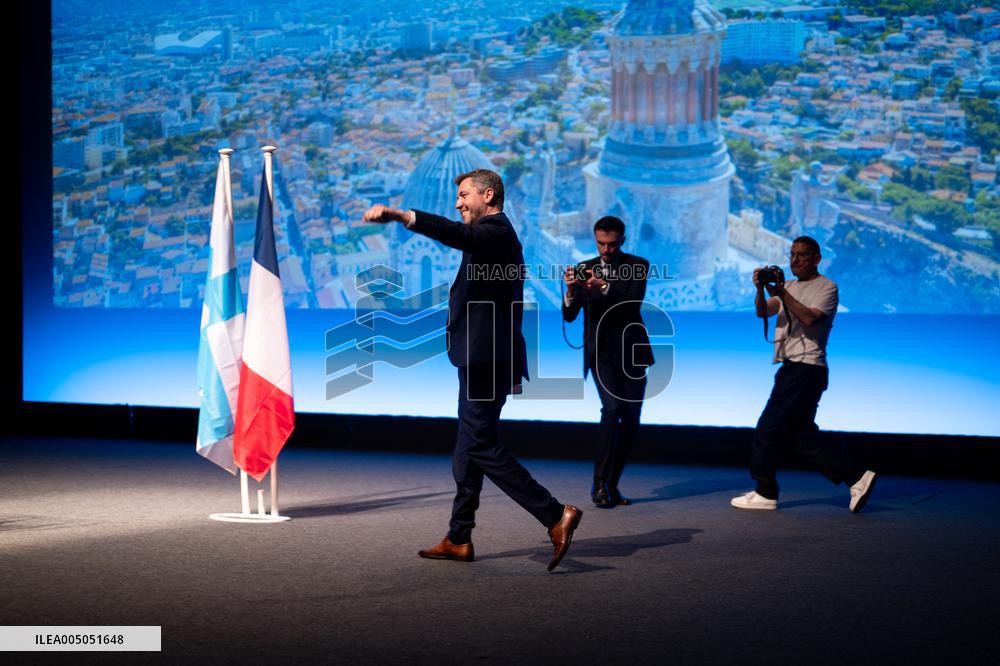 Marine Le Pen Attends Reception For Candidate Frank Allisio - Marseille