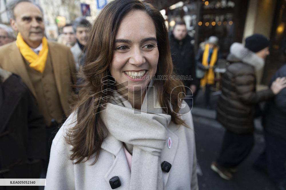 Paris Mayor Candidate Sarah Knafo Campaigning - France