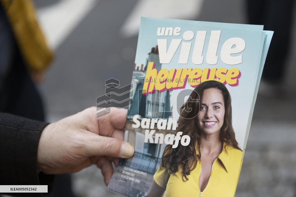 Paris Mayor Candidate Sarah Knafo Campaigning - France