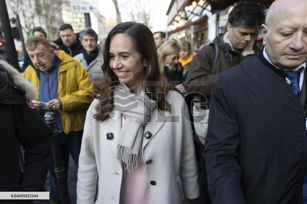 Paris Mayor Candidate Sarah Knafo Campaigning - France