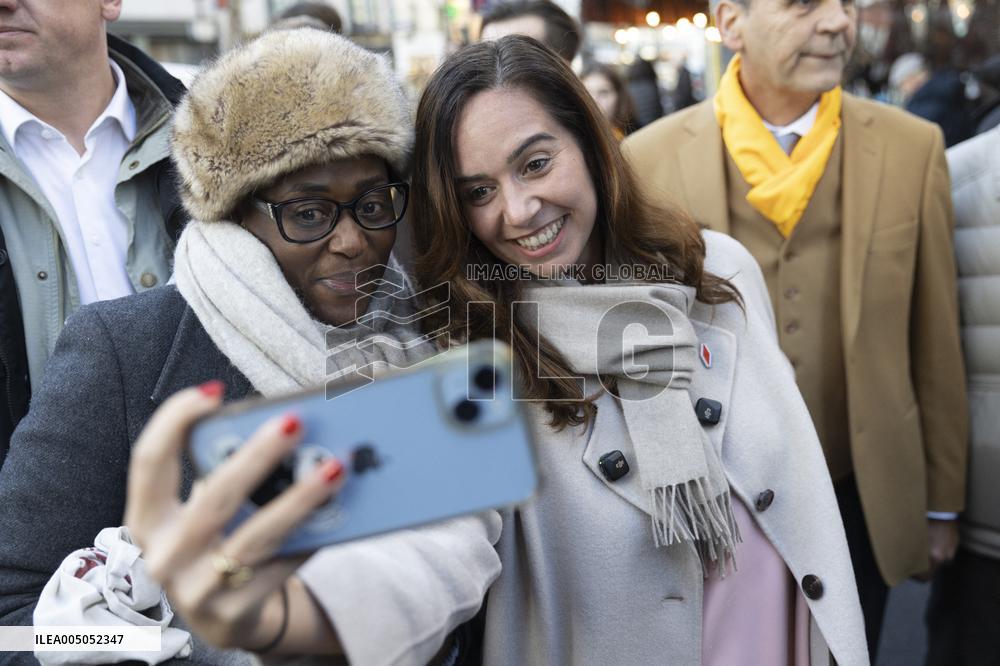 Paris Mayor Candidate Sarah Knafo Campaigning - France