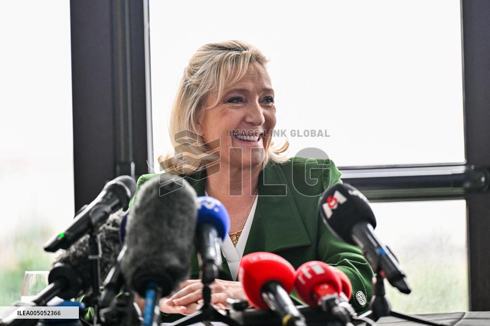 Marine Le Pen And Franck Allisio Press Conference - Marseille