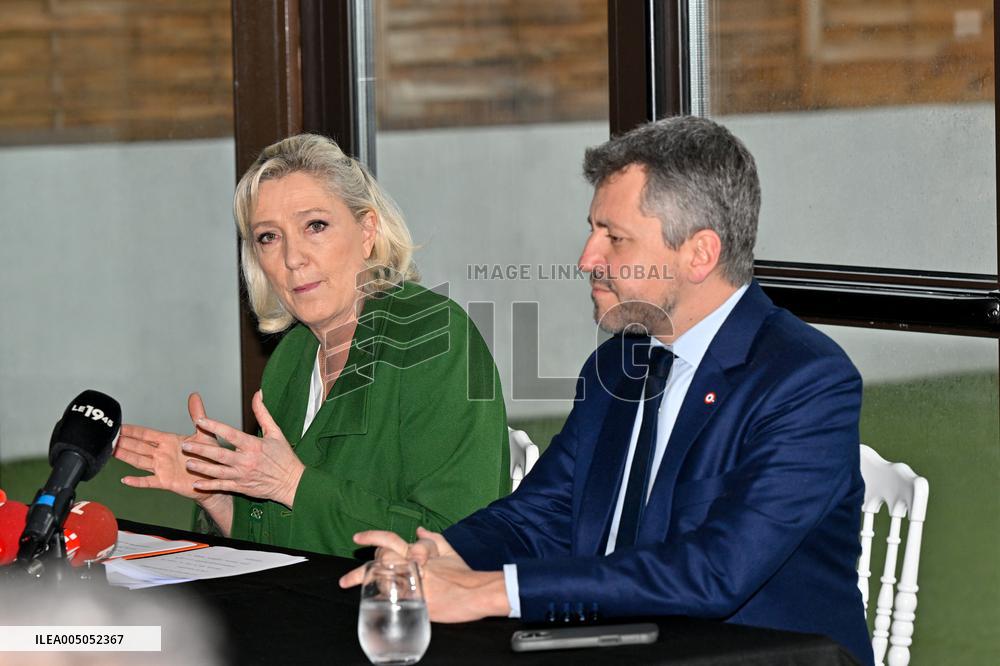 Marine Le Pen And Franck Allisio Press Conference - Marseille