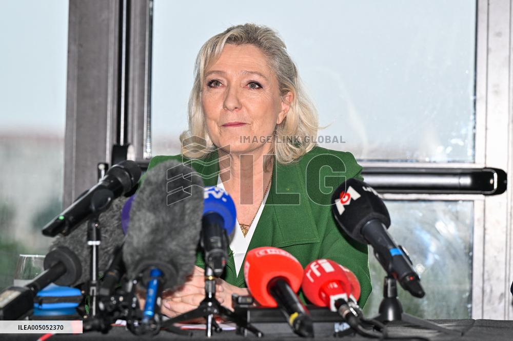 Marine Le Pen And Franck Allisio Press Conference - Marseille