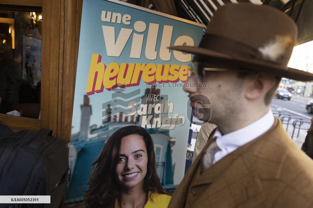 Paris Mayor Candidate Sarah Knafo Campaigning - France