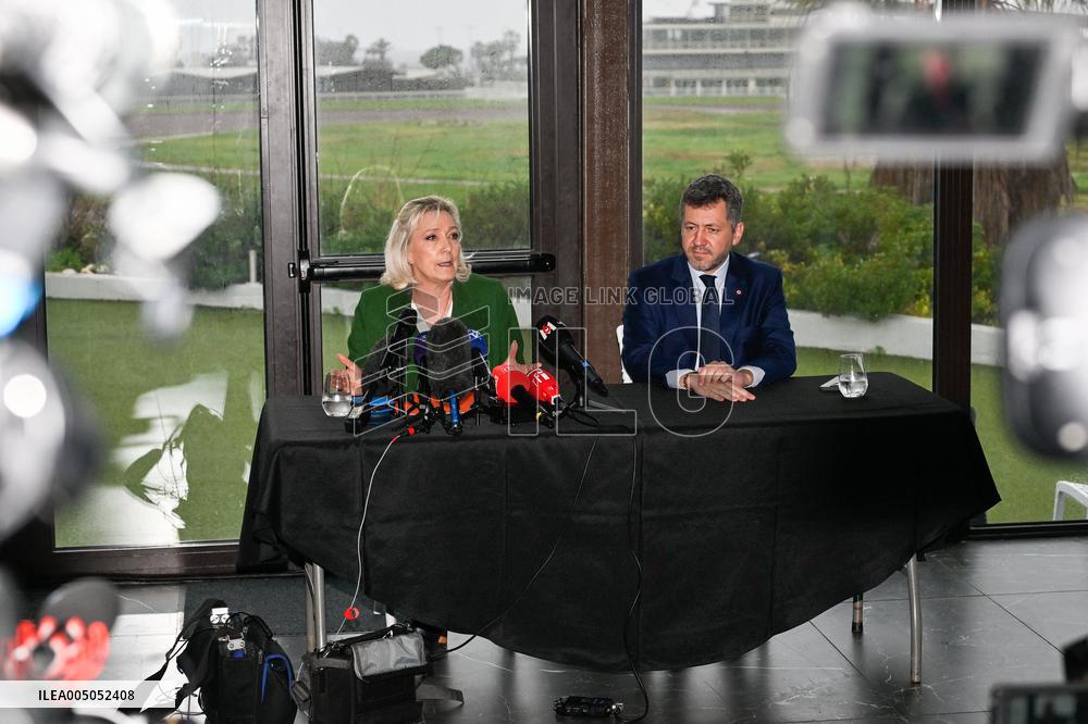 Marine Le Pen And Franck Allisio Press Conference - Marseille
