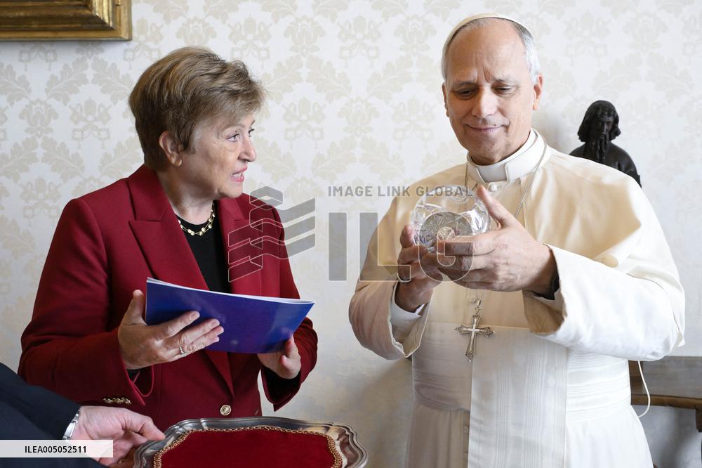 Pope Leo XIV Meets Kristalina Georgieva - Vatican