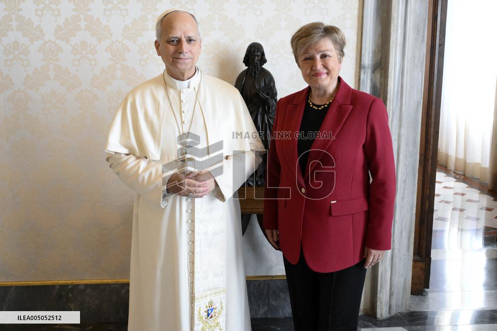 Pope Leo XIV Meets Kristalina Georgieva - Vatican