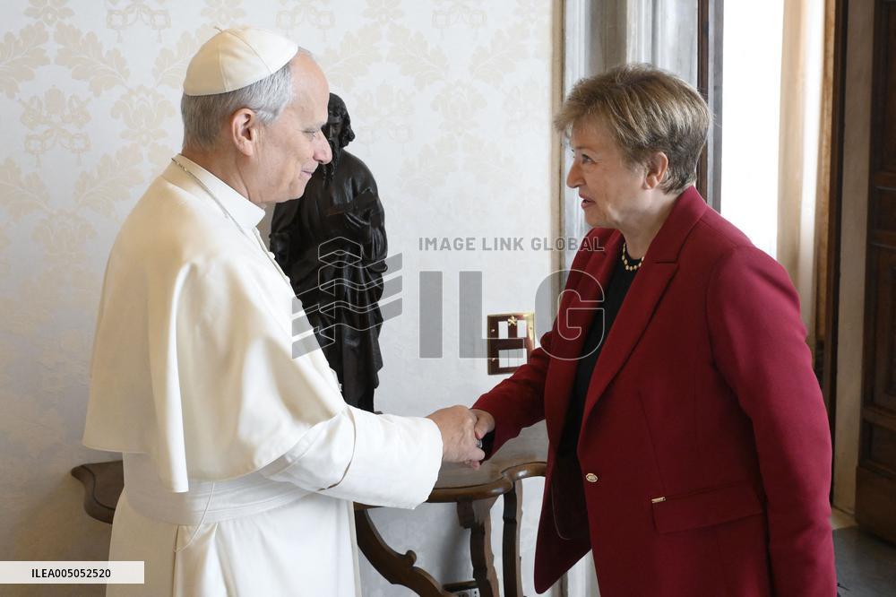 Pope Leo XIV Meets Kristalina Georgieva - Vatican