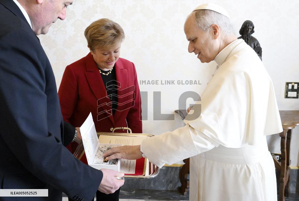 Pope Leo XIV Meets Kristalina Georgieva - Vatican