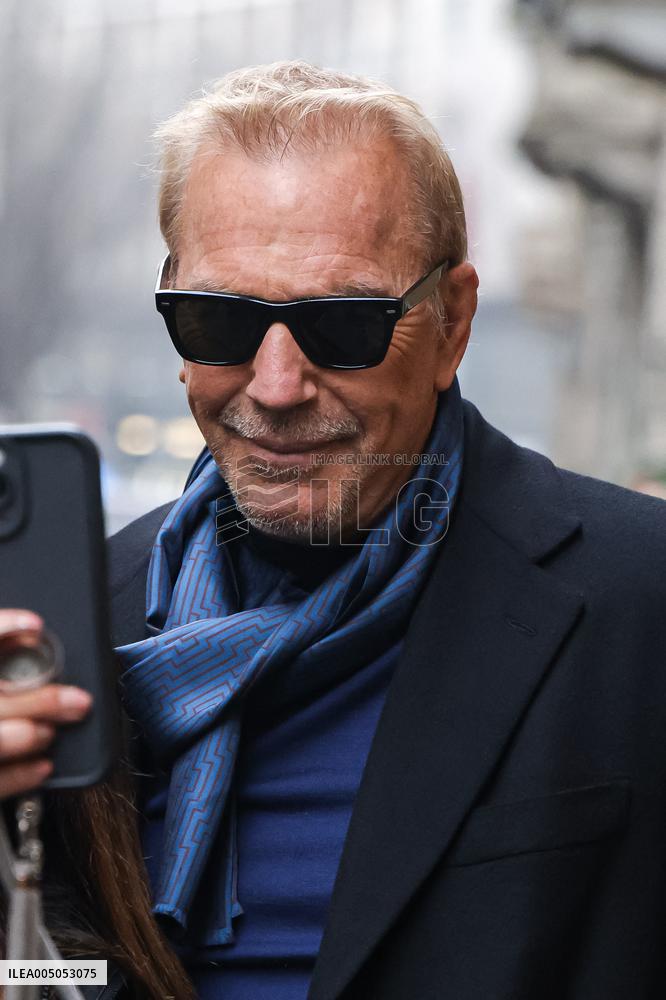 MFW - Kevin Costner Spotted On His Way To Brioni