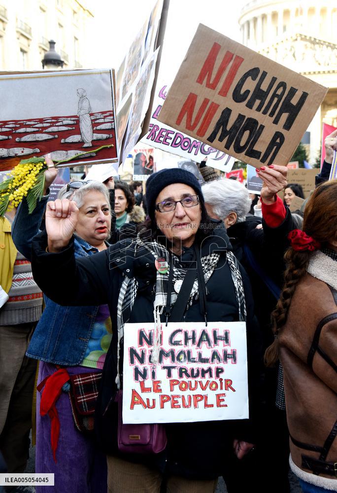 Protest March In Solidarity With Iranian People - Paris