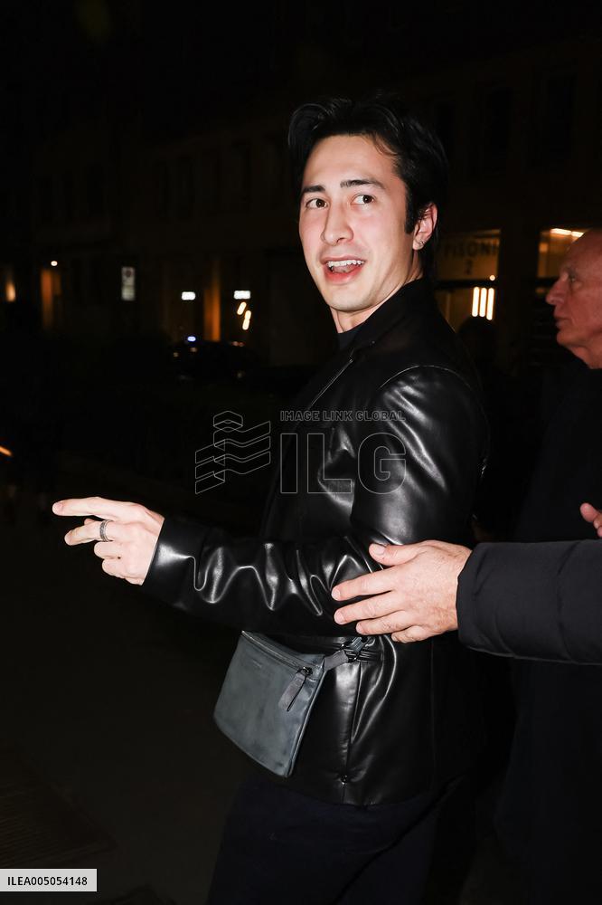 MFW - Hudson Williams Arrives at the Armani Hotel