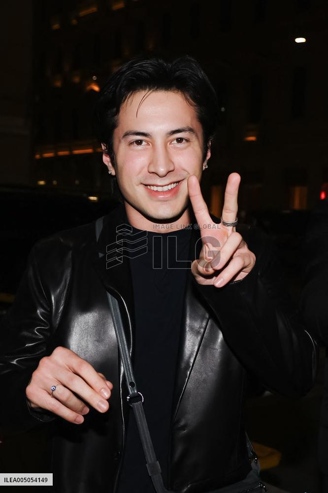 MFW - Hudson Williams Arrives at the Armani Hotel