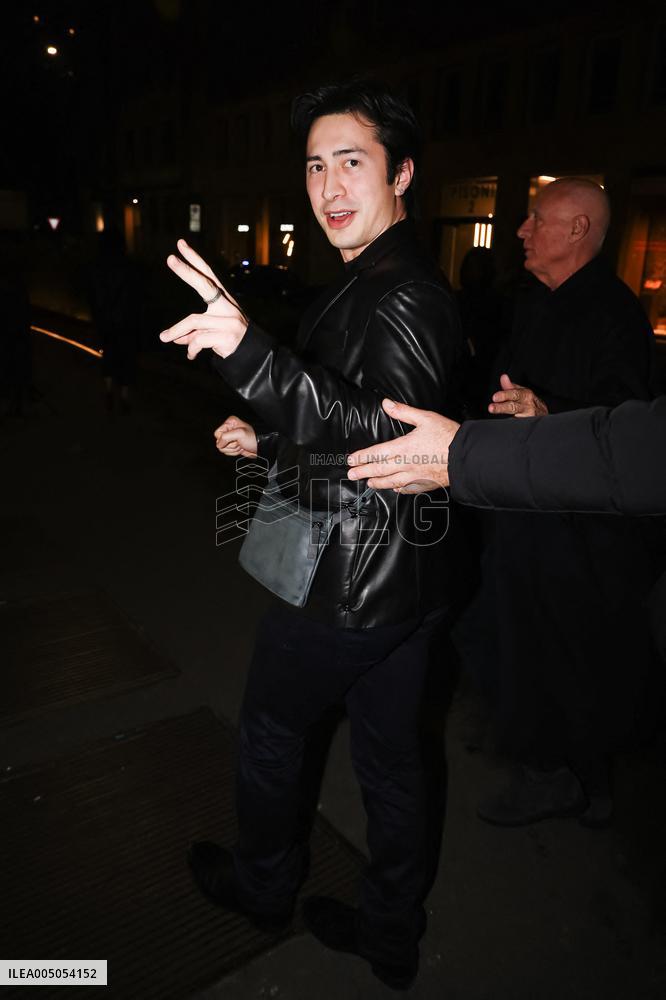 MFW - Hudson Williams Arrives at the Armani Hotel