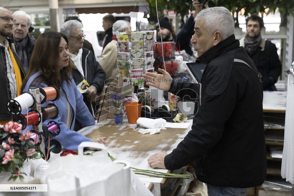 Paris Mayor Candidate Sarah Knafo Campaigning - France