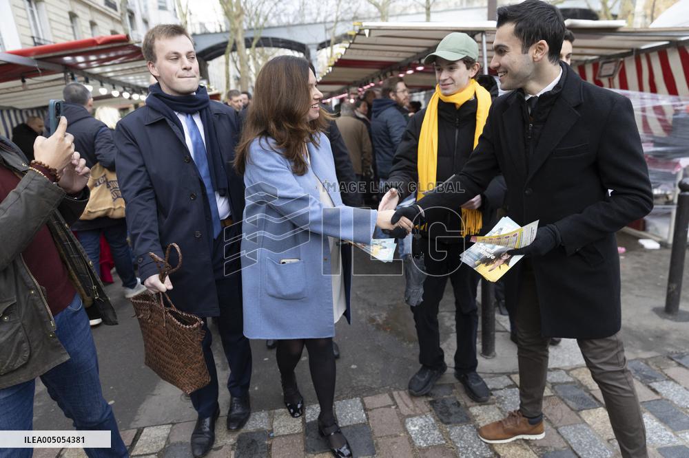 Paris Mayor Candidate Sarah Knafo Campaigning - France