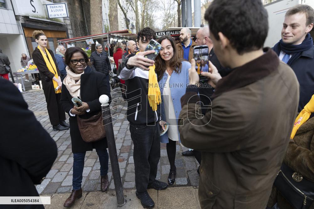 Paris Mayor Candidate Sarah Knafo Campaigning - France