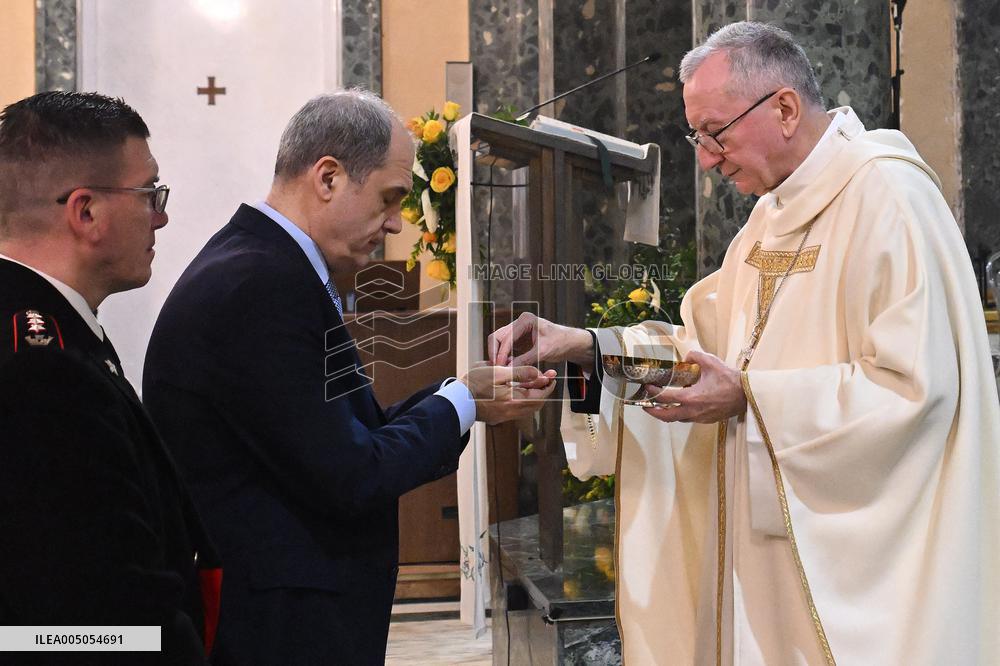Cardinal Pietro Parolin At Eucharistic Celebration - Rome
