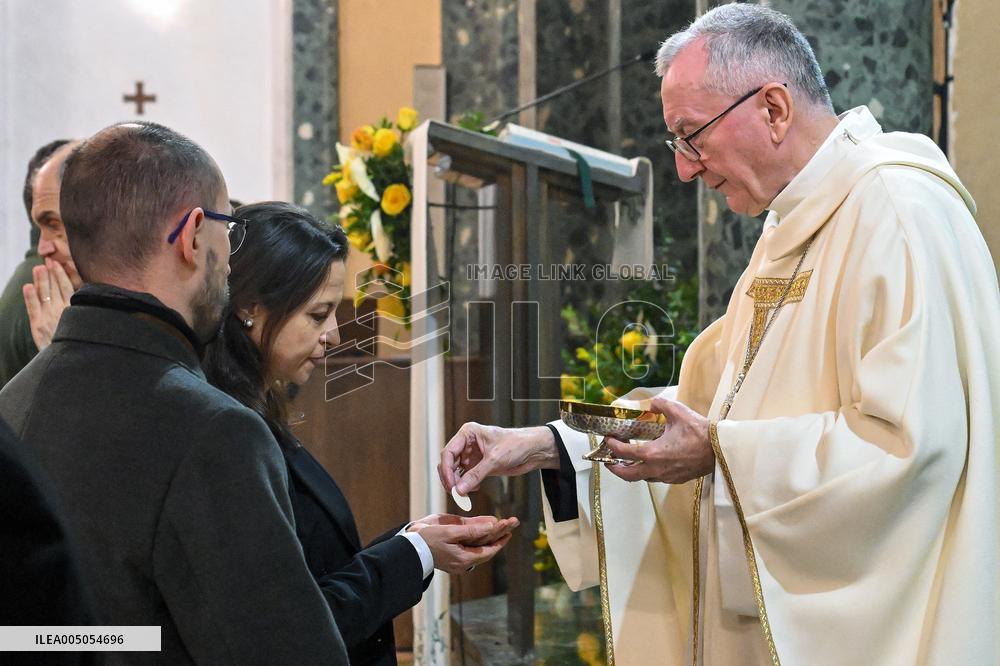 Cardinal Pietro Parolin At Eucharistic Celebration - Rome