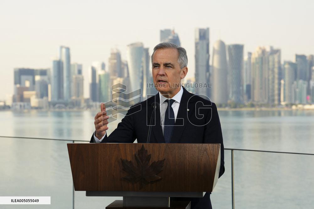 PM Mark Carney Press Conference At Islamic Art Museum - Qatar