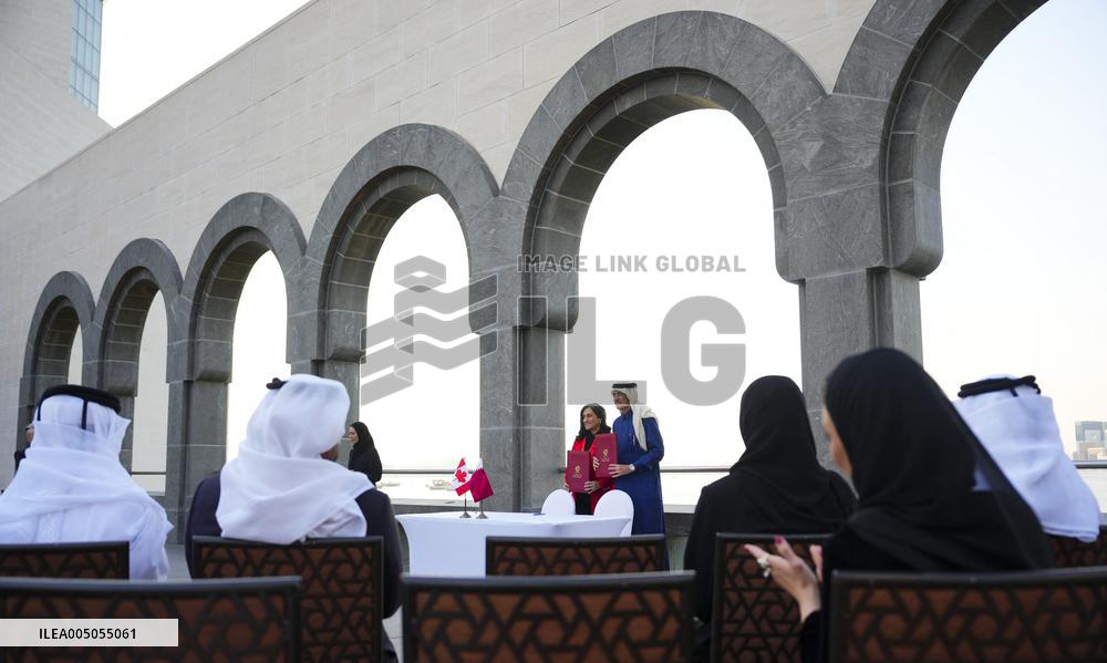 PM Mark Carney Press Conference At Islamic Art Museum - Qatar