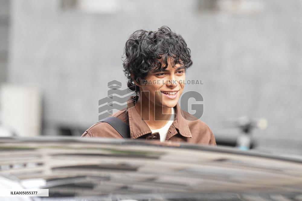 MFW - Celebs Leaving Hotel Paris To Attend Prada Show