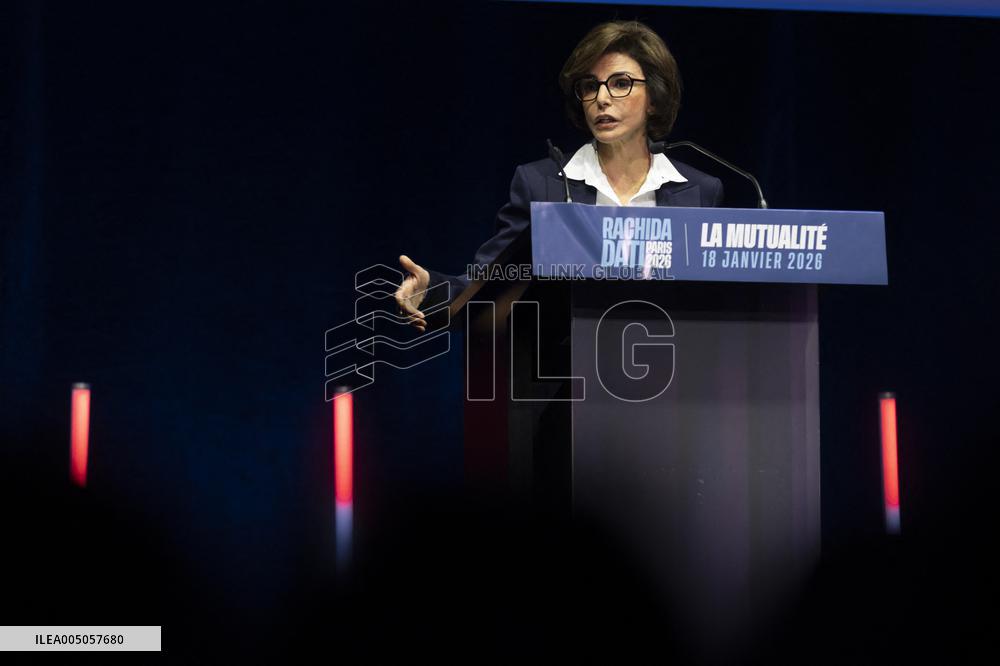 Rachida Dati Campaign Meeting at Mutualite - Paris