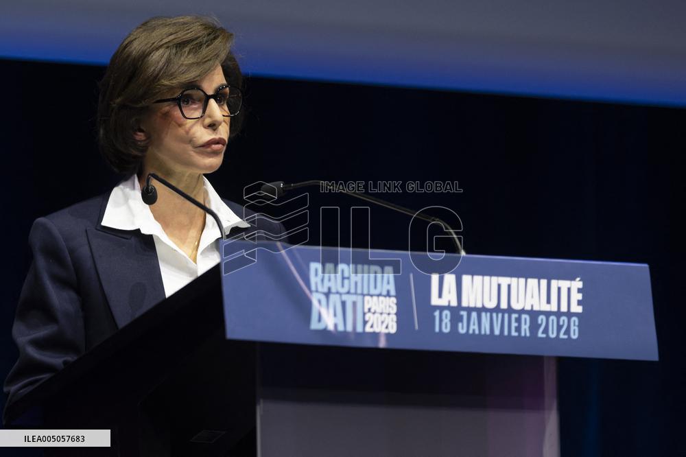 Rachida Dati Campaign Meeting at Mutualite - Paris