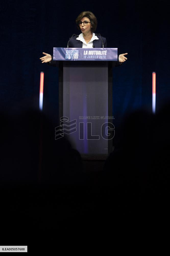 Rachida Dati Campaign Meeting at Mutualite - Paris