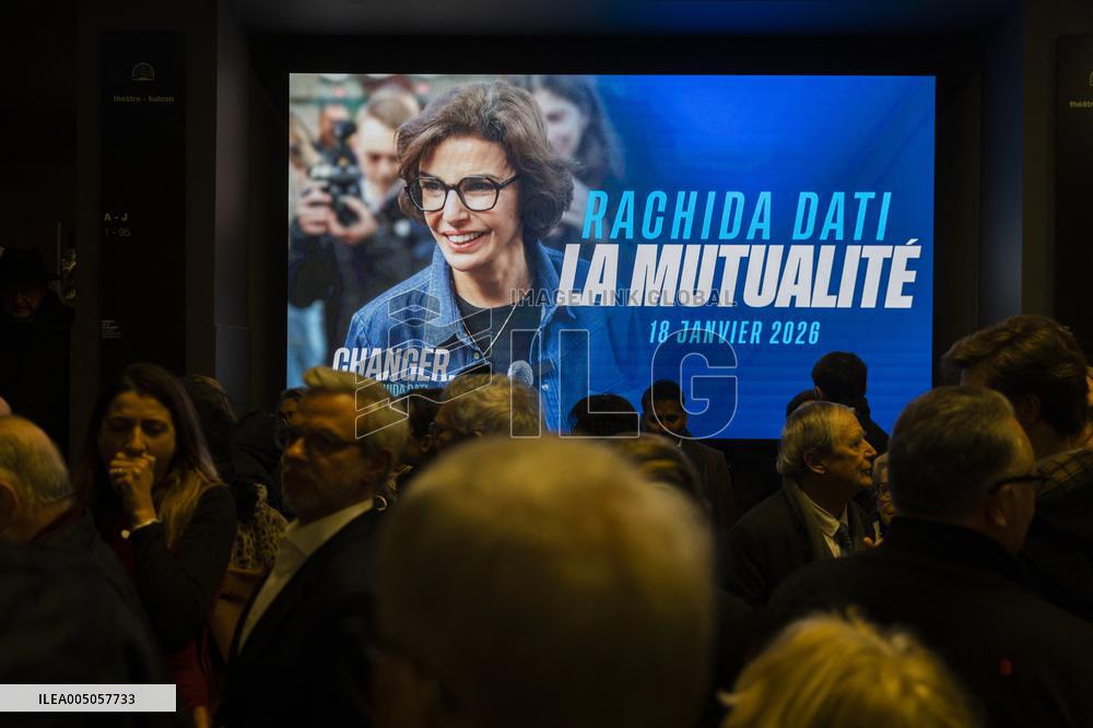 Rachida Dati Campaign Meeting at Mutualite - Paris