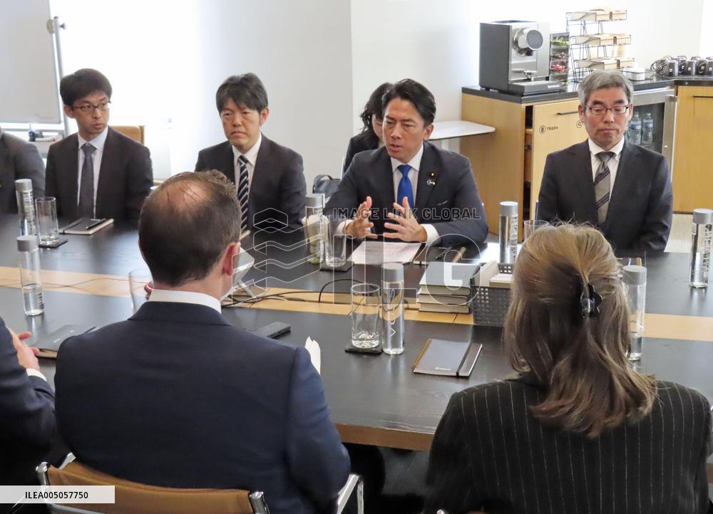 Japan defense chief visits U.S tech company in Washington