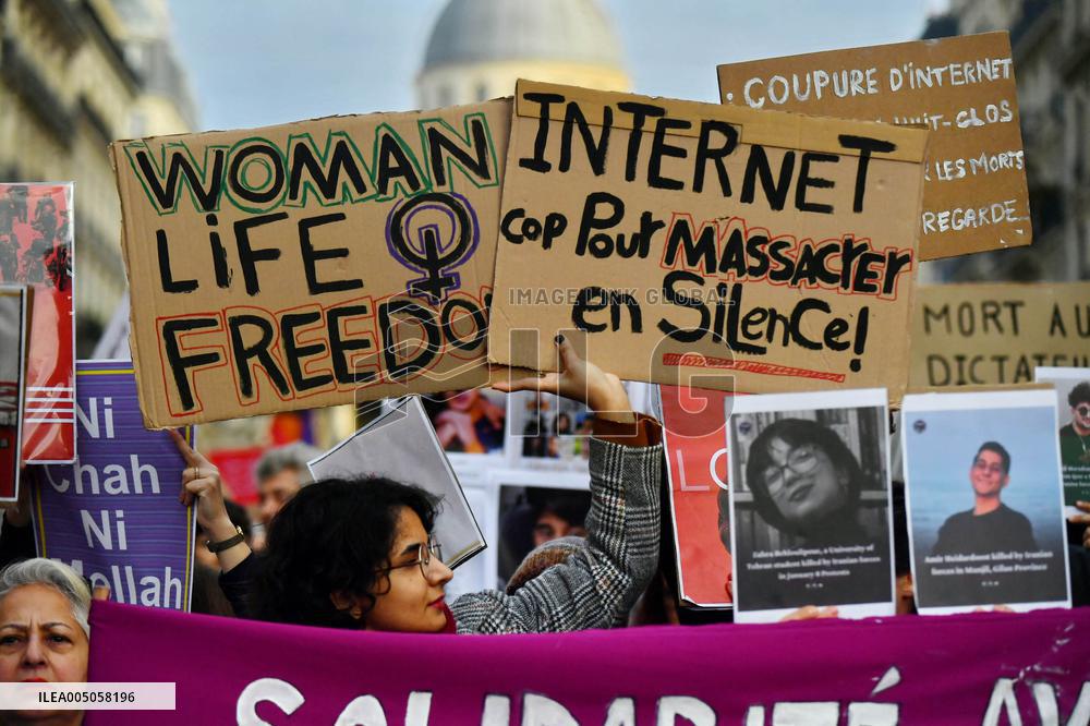 Demonstration Against Repression in Iran - Paris