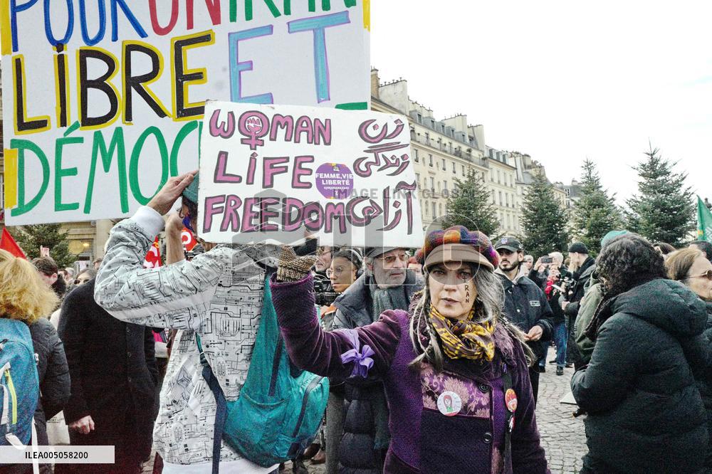 Demonstration Against Repression in Iran - Paris
