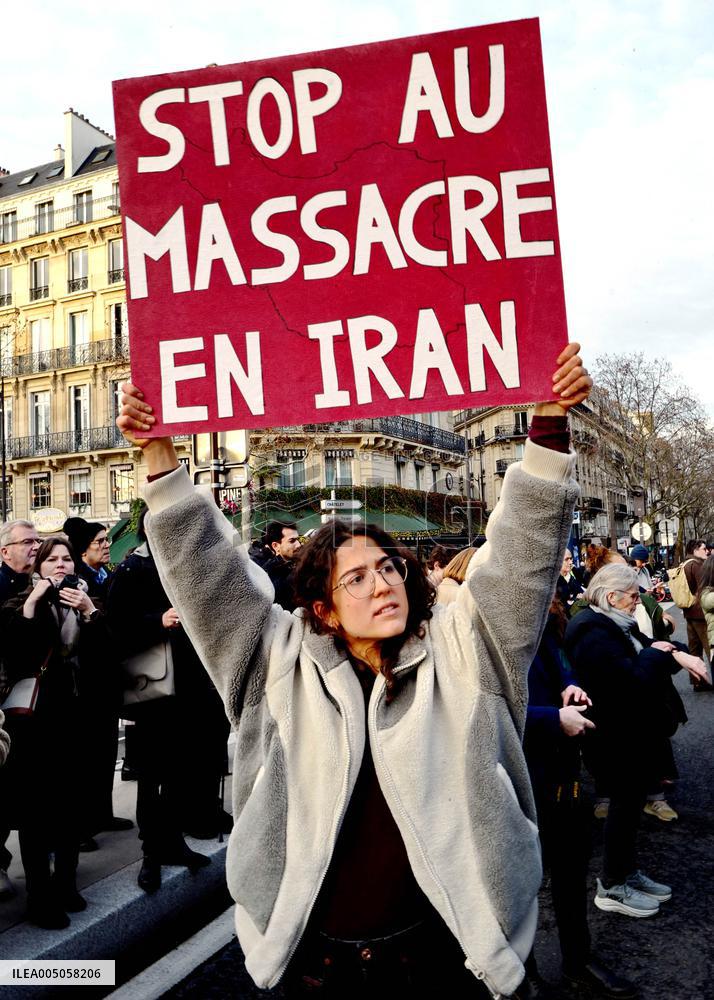 Demonstration Against Repression in Iran - Paris